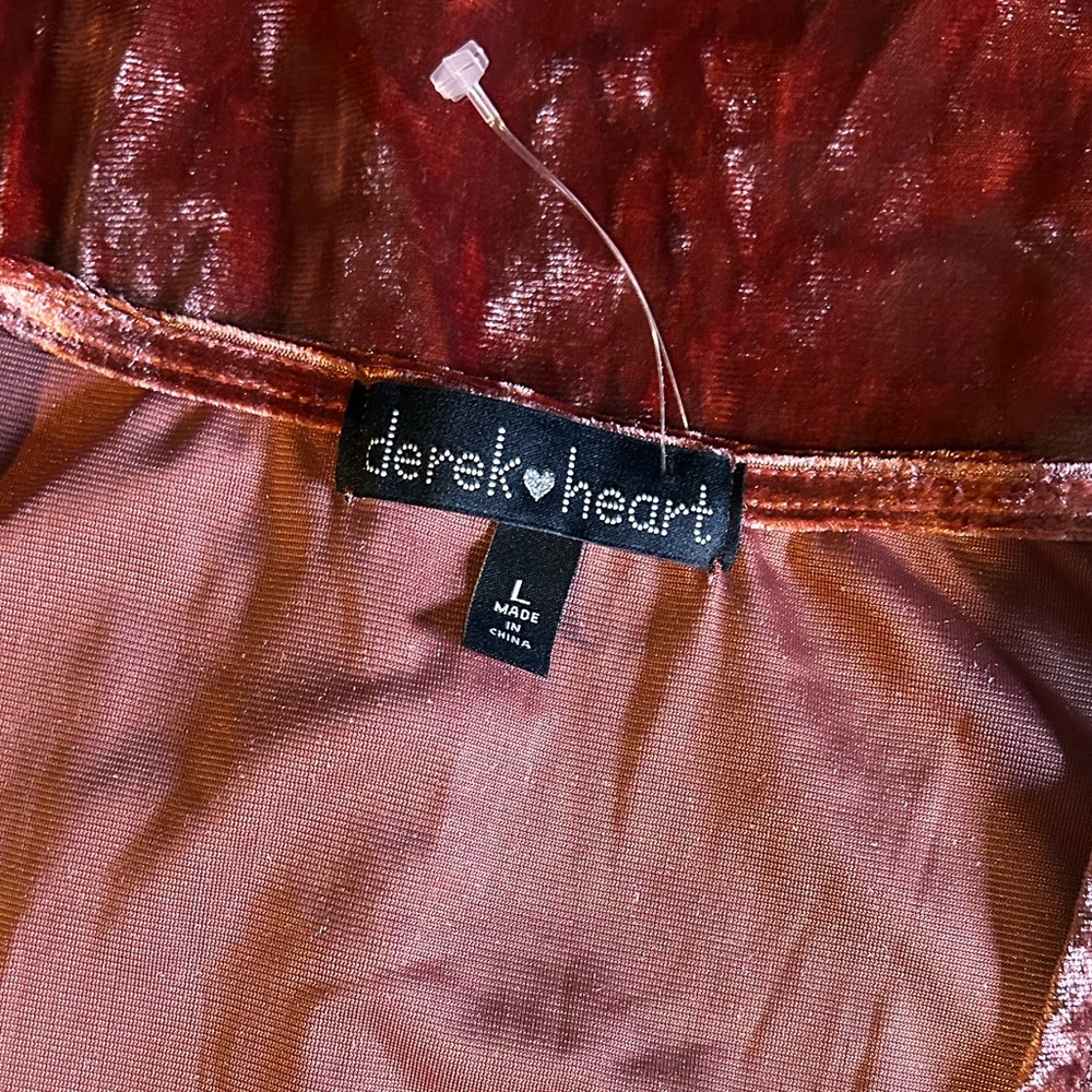 NWOT Derek Heart Cut Out Mini Velvet Dress - Picture 3 of 6